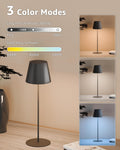 FUYO LED Tischlampe Kabellose 2er Set USB-C-Ladung Akku-Tischleuchte Outdoor mit Touch Stufenlos Dimmbar 2700K-6000K/3 Farben - für Wohnzimmer Schlafzimmer Balkon Garten Terrasse (Schwarz)