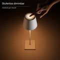SIGOR Nuindie - Dimmbare LED Akku-Tischlampe Indoor & Outdoor, IP54 spritzwassergeschützt, Höhe 38 cm, aufladbar mit Easy Connect, 12 h Leuchtdauer, graphitgrau