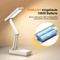 Suright LED Tischlampe Kabellos Akku Lampe,Faltbare Touch-Schreibtischlampe,Nachttischlampe,Dimmbare Tischleuchte mit 3 Lichtmodi,Aufladbare USB-Schreibtischleuchte für Schlafzimmer,Lesen,Lernen