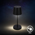 BRILONER – LED Tischlampe Kabellos, Dimmbare Nachttischlampe Touch, Schreibtischlampe, Leselampe, Tischleuchte Outdoor und Indoor, USB-C, Camping Lampe, Warmweißes Licht, Ø105x260 mm (DxH), Schwarz