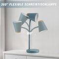 GyroVu Schreibtischlampe LED, Touch Tischlampe Dimmbar Augenschutz, Flexibler Gänsehals Desk Lamp für Kinder, Leselicht für Schlafzimmer, Nachttisch, Studierzimmer, Büros, Blau