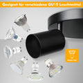 Smanu Deckenstrahler 3 Flammig Schwenkbar,Deckenleuchte GU10 Deckenlampe Wandstrahler Drehbar,Schwarz Spotlight Lampe Deckenspots für Wohnzimmer Schlafzimmer Küchen (Ohne Leuchtmittel)