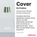 Zafferano, Poldina Cover, Handverzierte Keramik Tischlampenabdeckung, Abdeckung kompatibel mit Poldina Lampen, Hergestellt in Italien, Ø13 x 10 cm, Farbe Weiß - Grüne Streifen