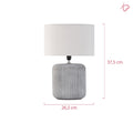 Pauleen 48218 Pure Shine Tischleuchte max. 20 Watt handgefertigt Grau, Weiß Nachttischlampe im Boho Look aus Stoff, Keramik E14