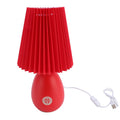 Pilipane Rote Falten -Tischlampe moderne minimalistische 3 Farbtemperatur Schrittless Lesen Lesen mit Fernbedienung Timer für Schlafzimmer Wohnzimmer Stoff Schatten 24x30 cm