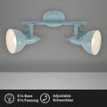 BRILONER - Deckenlampe Vintage schwenkbar, E14 Fassung, max. 40 Watt, Deckenleuchte, Lampe, Wohnzimmerlampe, Schlafzimmerlampe, Küchenlampe, Deckenstrahler, 30,4x10x18,1 cm, Mint-Weiß