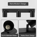 Dehobo Led Deckenstrahler Schwenkbar 350° 3 Flammig Deckenleuchte GU10 - Wandstrahler Schwarz - Spotlight Lampe Deckenlampe für Wohnzimmer Schlafzimmer Küche, Nein GU10 Leuchtmittel