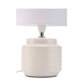 Pauleen 48219 Bright Soul Tischleuchte max. 20 Watt handgefertigt Creme, Beige Nachttischlampe im Boho Look aus Stoff, Keramik E14
