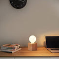 OuXean Kleine Tischlampe Nachttischlampe mit quadratischem Holzsockel Nachttischlampe, E27 60W Perfekt für Schlafzimmer, Wohnzimmer oder Büro (ohne Leuchtmittel)