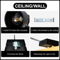 Deckenstrahler 2 Flammig, Schwenkbar 350°, Vintage Deckenlampe LED Deckenleuchte, E14 Fassung Industrial Holzmaserung Spotbalken für Küche, Wohnzimmer, Schlafzimmer, Schwarz (Ohne Leuchtmittel)
