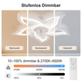 Maevor LED Deckenventilator mit Licht Leise, 69 cm Deckenventilator mit Beleuchtung Dimmbar (3000K-6000K), App & Fernbedienung, für Schlafzimmer/Wohnzimmer, 47W, Weiß
