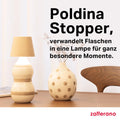 Zafferano, Poldina Stopper Lampe, Kabellose und Wiederaufladbare Flaschenlampe mit Touch Control, Geeignet für den Innen- und Außenbereich, Dimmer, 2200-3000 K, Höhe 11 cm, Farbe Rot