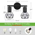 FORCOSO Deckenstrahler Schwarz 2 Flammig - Schwenkbar Vintage LED Deckenleuchte E14 Deckenlampe Küche Strahler Wandleuchte für Innen für Wohnzimmer Schlafzimmer Flur(NO Glühbirne)