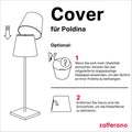 Zafferano, Poldina Cover, Handverzierte Keramik Tischlampenabdeckung, Abdeckung kompatibel mit Poldina Lampen, Hergestellt in Italien, Ø13 x 10 cm, Farbe Weiß - Grüne Streifen