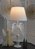 Tischlampe Engelsflügel Weiss Lampe 65cm ohne Leuchtmittel Shabby Chic Leuchte Flügel Engel cw615 Palazzo Exklusiv
