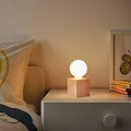 OuXean Kleine Tischlampe Nachttischlampe mit quadratischem Holzsockel Nachttischlampe, E27 60W Perfekt für Schlafzimmer, Wohnzimmer oder Büro (ohne Leuchtmittel)
