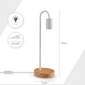 Paco Home Tischlampe Nachttischlampe Schreibtisch E14 Minimalistisch Skandinavisch Büro Holz Fuß Lampe mit Stecker