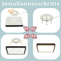 muyuua Deckenlampe LED Deckenleuchte Flach - Schlafzimmerlampe Schwarz Badezimmerlampe 23CM Deckenbeleuchtung Schlafzimmer 18W Küchenlampe Eckig Badlampe Decke Flurlampe 4000K für Bad Küche Flur