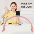 Halbmondlicht mit Telefonhalter, 22 Zoll, 20 W, Nail-Tech-Licht, Nagel-Tischlampe, Stufenlos Dimmbares, Faltbares Wimpernlicht für Wimperntechnik, Make-up, Tattoo, Spa,