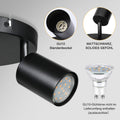Smanu Deckenstrahler 3 Flammig Schwenkbar,Deckenleuchte GU10 Deckenlampe Wandstrahler Drehbar,Schwarz Spotlight Lampe Deckenspots für Wohnzimmer Schlafzimmer Küchen (Ohne Leuchtmittel)