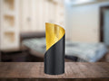Reality Leuchten Tischleuchte Frank R50161032, Metall Schwarz matt/Goldfarbig, exkl. 1x E14, 10 x 10 x 24 cm