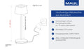 Maul Akku Tischleuchte MAULnina | Tischlampe kabellos mit langlebigem Akku | Tischlampe aufladbar bis zu 10h Beleuchtung | Lampe dimmbar für Schreibtisch, Nachttisch & Outdoor | Weiß