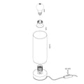 EGLO Tischlampe Damasco 1, Deko Tischleuchte, kleine Nachttischlampe aus Metall und Glas in Silber und Weiß, E27 Fassung