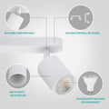 wowatt 2-flammige Spotlampe LED Deckenleuchte Weiß matt, Deckenlampe Schwenkbar GU10 Wandstrahler Drehbar, Spotlight Lampe Deckenspots für Küche, Schlafzimmer, Wohnzimmer (Ohne Leuchtmittel)