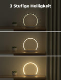 VOSFEEL Nachttischlampe mit ladefunktion, Touch Dimmbar Nachtlicht Wireless Charger 15W, LED Tischlampe mit 3 Stufige Helligkeit für Schlafzimmer Wohnzimmer Büro