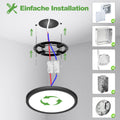 zemty 2Stück/3Farben 3000/4000/6500K LED Deckenleuchte Flach, 15W 1800LM Ø18cm Deckenleuchten, Schwarz Rund Ultra Dünn Deckenlampe LED Lampen Deckenlampen,Deckenbeleuchtung für Badezimmer,Küche