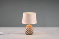 Reality Leuchten Tischleuchte Ariana R51531044, Sockel Keramik Beige, Schirm Samt Beige/Goldfarbig, exkl. 1x E14