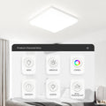 Kuwork Deckenlampe LED Deckenleuchte Flach: 30CM 4000K Badlampe Decke 48W, 4800LM LED Lampen Deckenlampen für Wohnzimmer, Badezimmer, Schlafzimmer, Küche, Flur,Büro, Weiß, Quadrat