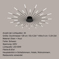 RRBEST LED Deckenleuchte Wohnzimmer,Wohnzimmerlampe Moderne Minimalistische Deckenlampe Innen Dekorative Deckenbeleuchtung für Wohnzimmer, Schlafzimmer und Büro(30 Köpfe, Schwarz)