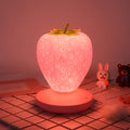 EONANT Kinder Erdbeer Nachtlicht, süße Silikon Erdbeer Touch Farbwechsel Lampe, Kinder LED Nachttischlampe, drei Modi Touch, Kinderzimmer, Büro, Urlaub Dekoration und Geschenke (Rosa)
