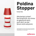 Zafferano, Poldina Stopper Lampe, Kabellose und Wiederaufladbare Flaschenlampe mit Touch Control, Geeignet für den Innen- und Außenbereich, Dimmer, 2200-3000 K, Höhe 11 cm, Farbe Rot