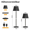 Suright Tischlampe Kabellos, 5000mAh Akku Tischleuchte mit 3 Farbmodi