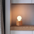 OuXean Kleine Tischlampe Nachttischlampe mit quadratischem Holzsockel Nachttischlampe, E27 60W Perfekt für Schlafzimmer, Wohnzimmer oder Büro (ohne Leuchtmittel)