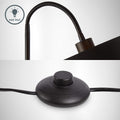 B.K.Licht - Stehlampe Vintage mit Fußtaster, Lampenschirm aus Stoff, schwenkbar, Leselampe, Deko Wohnzimmer, Lampe, Deckenfluter, Bogenlampe, Standleuchte, Industrial, 25x145 cm, Schwarz-Gold