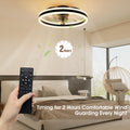 NIORSUN Deckenventilator mit Beleuchtung,50CM LED Lampe mit Ventilator,3 Farbtemperatur und 6 Geschwindigkeiten Deckenventilator mit Licht,APP/Fernbedienung Dimmbar Ventilator Deckenlampe Schwarz