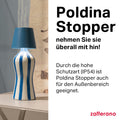 Zafferano, Poldina Stopper Lampe, Kabellose und Wiederaufladbare Flaschenlampe mit Touch Control, Geeignet für den Innen- und Außenbereich, Dimmer, 2200-3000 K, Höhe 11 cm, Farbe Rot