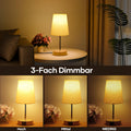 Suright Nachttischlampe Touch Dimmbar, Tischlampe mit USB A+C Ladefunktion