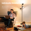 SIBRILLE Stehlampe LED Dimmbar, 36W Deckenfluter LED Dimmbar 2500LM mit Fernbedienung & Berührung 2700K-6500K, 3-Licht Leselampe Moderne Stehleuchte Stehlampe für Wohnzimmer Schlafzimmer Büro Hotel