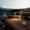 SIGOR Nuindie pocket - Dimmbare kleine LED Akku-Tischlampe Indoor & Outdoor, IP54 spritzwassergeschützt, Höhe 21 cm, aufladbar mit USB-C, 7 h Leuchtdauer, salbeigrün