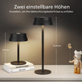 Philips Tischlampe Kabellose 2 Stück, Portable LED Akku Tischleuchte mit 2 stufig höhenverstellbar, Touch Stufenlos Dimmbar Nachtlicht, Wasserdicht für Schlafzimmer, Schwarz