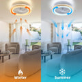 Deckenventilator mit Beleuchtung für Schlafzimmer, Ø48cm, Leise DC Motor 20W, Fernbedienung, 6-Gang, Moderne LED 40W Deckenleuchte mit Ventilator, RGB, Dimmbar, 3000K-6000K, Sommer Winterbetrieb.