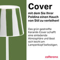 Zafferano, Poldina Cover, Handverzierte Keramik Tischlampenabdeckung, Abdeckung kompatibel mit Poldina Lampen, Hergestellt in Italien, Ø13 x 10 cm, Farbe Weiß - Grüne Streifen