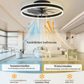 EKDADL 50cm Deckenventilator mit Beleuchtung und Fernbedienung Leise, Dimmbar Deckenlampe mit Ventilator, Modern Deckenleuchte Ventilator mit Licht für Schlafzimmer Wohnzimmer, Umkehrbaren DC Motor