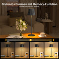 Suright Tischlampe Kabellos, 5000mAh Akku Tischleuchte mit 3 Farbmodi