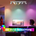 ZMH Deckenleuchte 6 flammig Deckenstrahler Weiß : GU10 Deckenlampe 350°Schwenkbar Deckenspots Modern Spots Küchenlampe Strahler Industrial für Wohnzimmer Schlafzimmer Küche - Ohne Leuchtmittel