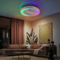 Deckenventilator mit Beleuchtung für Schlafzimmer, Ø48cm, Leise DC Motor 20W, Fernbedienung, 6-Gang, Moderne LED 40W Deckenleuchte mit Ventilator, RGB, Dimmbar, 3000K-6000K, Sommer Winterbetrieb.